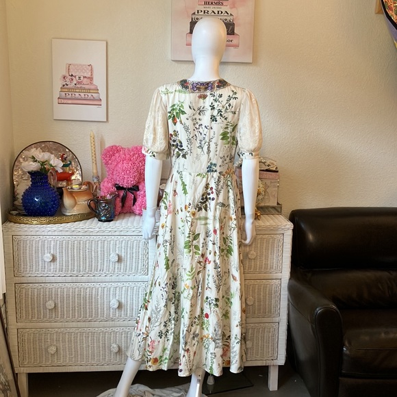Anthropologie Geisha Designs Donna floral print Midi dress Size Medium - Picture 7 of 12